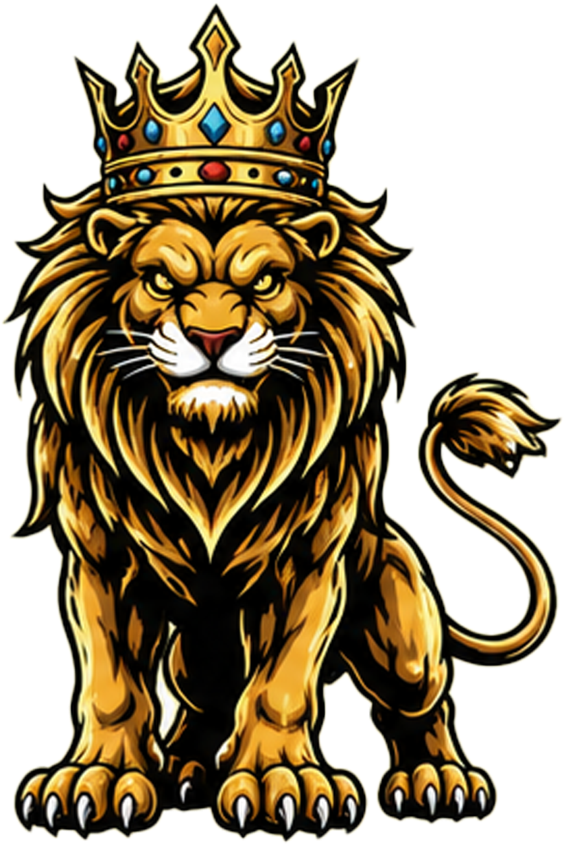 Mascota Truck King — león frontal