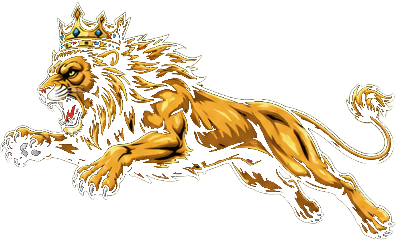 Mascota Truck King — león sentado