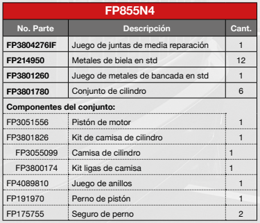 MEDIA REPARACIÓN CUMMINS NT855 CON PISTONES FP855N4